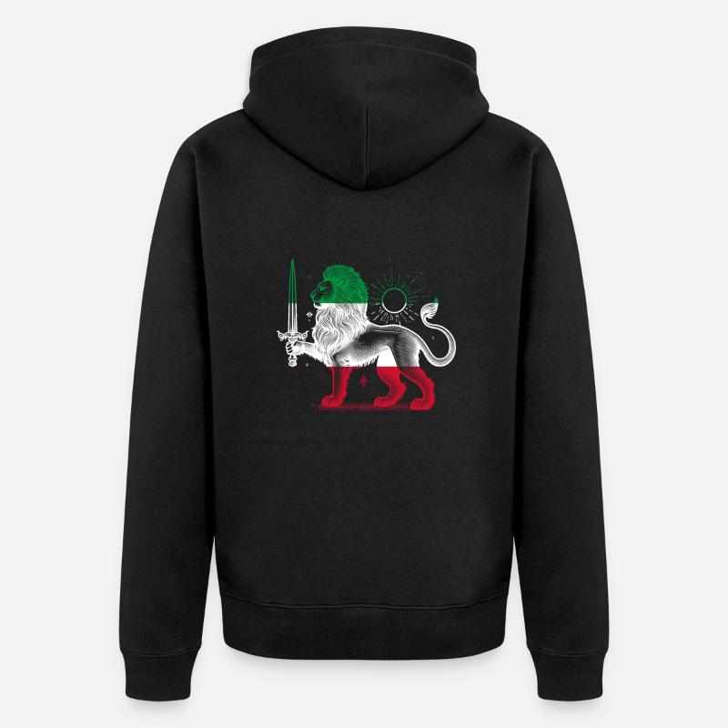 Shir o Khorshid - Conception persane (iran) - Veste à capuche bio Premium Unisexe - noir