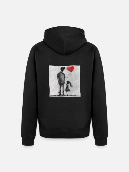 True love - Unisex Premium Bio Zip Hoodie - Schwarz
