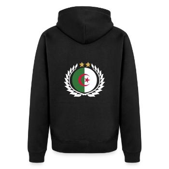 couronne Algérienne -idée cadeau Algérie - Veste à capuche bio Premium Unisexe - noir - Dos - Nico (187cm)