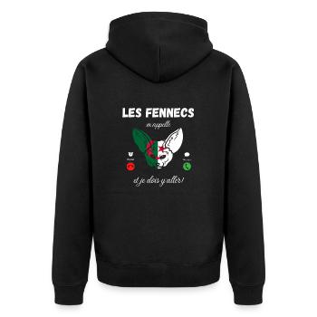 les Fennecs m’appelle et je dois y aller - Veste à capuche bio Premium Unisexe - noir - Dos - Nico (187cm)