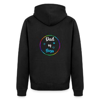 Dad of Boys - Unisex Premium Bio Zip Hoodie - Schwarz - Hinten - Nico (187cm)