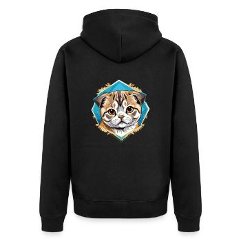 Chat Scottish Fold - Veste à capuche bio Premium Unisexe - noir - Dos - Nico (187cm)