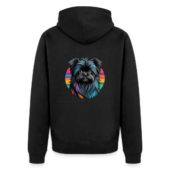 Affenpinscher - Veste à capuche bio Premium Unisexe - noir - Dos - Nico (187cm)