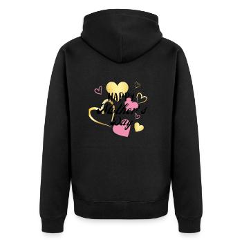 Schönen Muttertag - Unisex Premium Bio Zip Hoodie - Schwarz - Hinten - Nico (187cm)