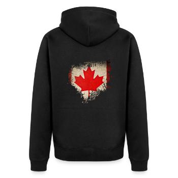 Kanada Kanada Nordamerika Reisen Maple Leaf Montreal - Unisex Premium Bio Zip Hoodie - Schwarz - Hinten - Nico (187cm)