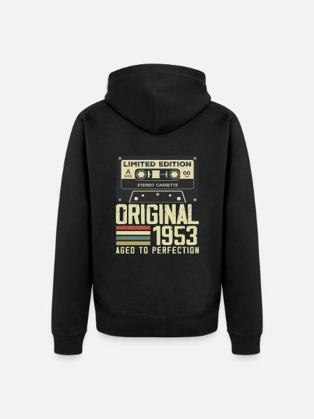 71st Retro Style Anniversary Gift 1953 - Unisex Premium Organic Zip Hoodie - black