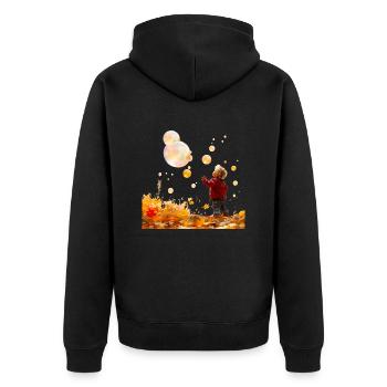Soap Bubble Fascination - Unisex Premium Organic Zip Hoodie - black - Back - Nico (187cm)