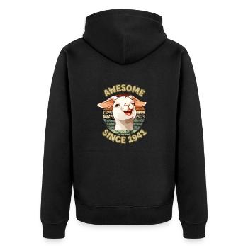 awesome Since 1941 - Humor 1941 Anniversary Gift - Unisex Premium Organic Zip Hoodie - black - Back - Nico (187cm)