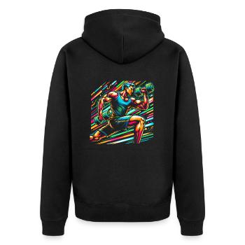 Muscle Strength: Bicep Curls Artwork - Unisex Premium Organic Zip Hoodie - black - Back - Nico (187cm)