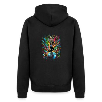 Dancing Rhythm – Musical Joie de vivre - Veste à capuche bio Premium Unisexe - noir - Dos - Nico (187cm)