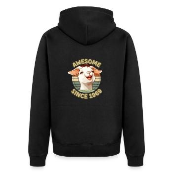 awesome Since 1969 - Humor Birthday Gift 1969 - Unisex Premium Organic Zip Hoodie - black - Back - Nico (187cm)