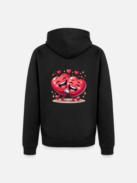 Happy Valentine’s Hearts! - Unisex Premium Organic Zip Hoodie - black