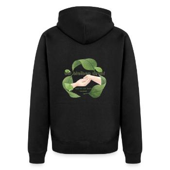 umwelt - Unisex Premium Bio Zip Hoodie - Schwarz - Hinten - Nico (187cm)