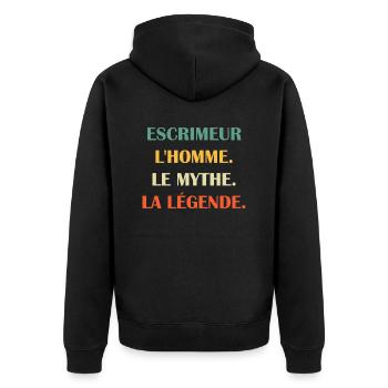 Escrimeur - Veste à capuche bio Premium Unisexe - noir - Dos - Nico (187cm)