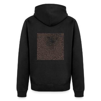 Leopard skin and head background - Unisex Premium Bio Zip Hoodie - Schwarz - Hinten - Nico (187cm)