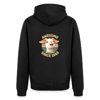 awesome Since 1983 - Humor Birthday Gift 1983 - Unisex Premium Organic Zip Hoodie - black - Back - Nico (187cm)