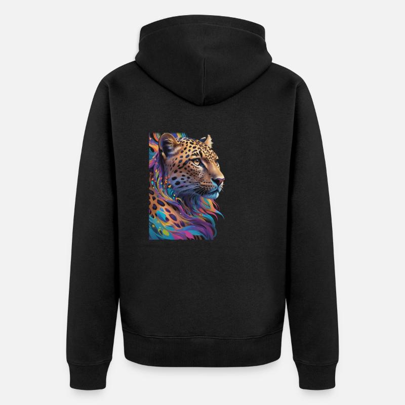 Léopard - Veste à capuche bio Premium Unisexe - noir