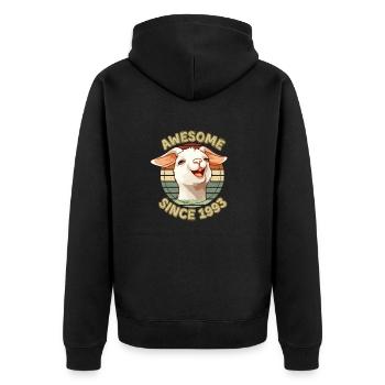 awesome Since 1993 - Humor Geburtstagsgeschenk 1993 - Unisex Premium Bio Zip Hoodie - Schwarz - Hinten - Nico (187cm)