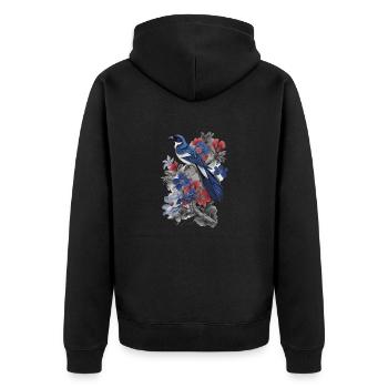 Bird - Unisex Premium Organic Zip Hoodie - black - Back - Nico (187cm)