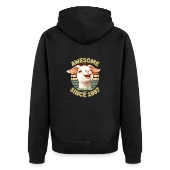 awesome Since 1997 - Humor Geburtstagsgeschenk 1997 - Unisex Premium Bio Zip Hoodie - Schwarz - Hinten - Nico (187cm)