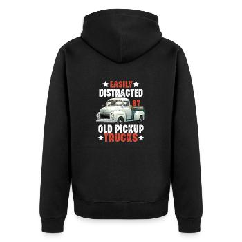 Facilement distrait par les vieilles camionnettes - Veste à capuche bio Premium Unisexe - noir - Dos - Nico (187cm)