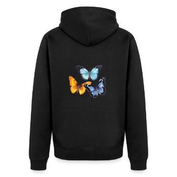 Papillons colorés - Veste à capuche bio Premium Unisexe - noir - Dos - Nico (187cm)