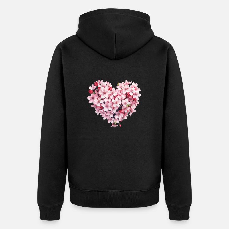 Cœur de Sakura - Veste à capuche bio Premium Unisexe - noir