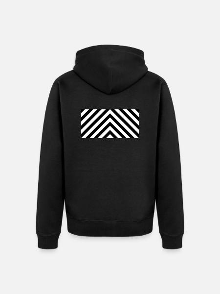 Black And White Chevron Background - Unisex Premium Organic Zip Hoodie - black