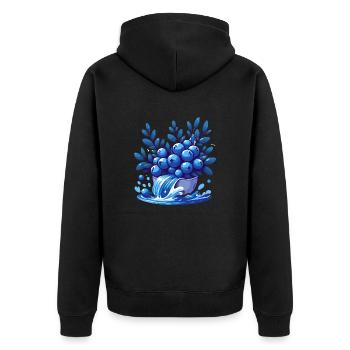 Blueberries Wave Energy Bowl - Unisex Premium Organic Zip Hoodie - black - Back - Nico (187cm)