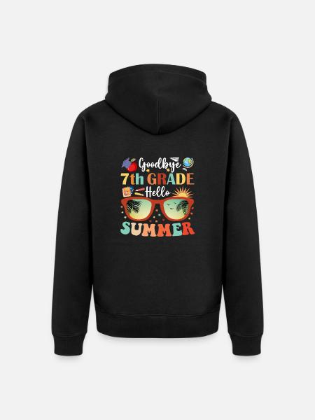 Goodbye 7th Grade Hello Summer - Unisex Premium Organic Zip Hoodie - black