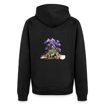 Violet Bouquet - Unisex Premium Organic Zip Hoodie - black - Back - Nico (187cm)