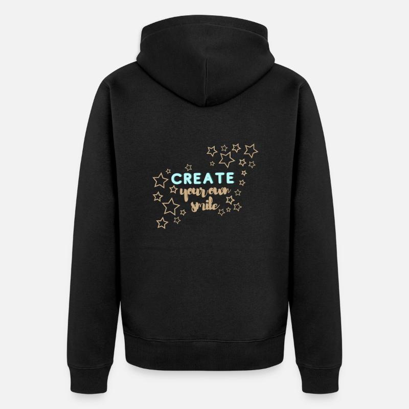 Créez votre propre sourire - Veste à capuche bio Premium Unisexe - noir