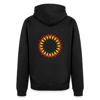 Explosion de vente rouge orange et jaune - Veste à capuche bio Premium Unisexe - noir - Dos - Nico (187cm)