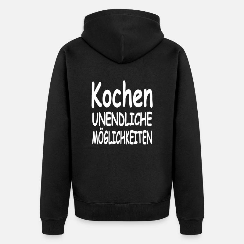 Kochen - Unisex Premium Bio Zip Hoodie - Schwarz