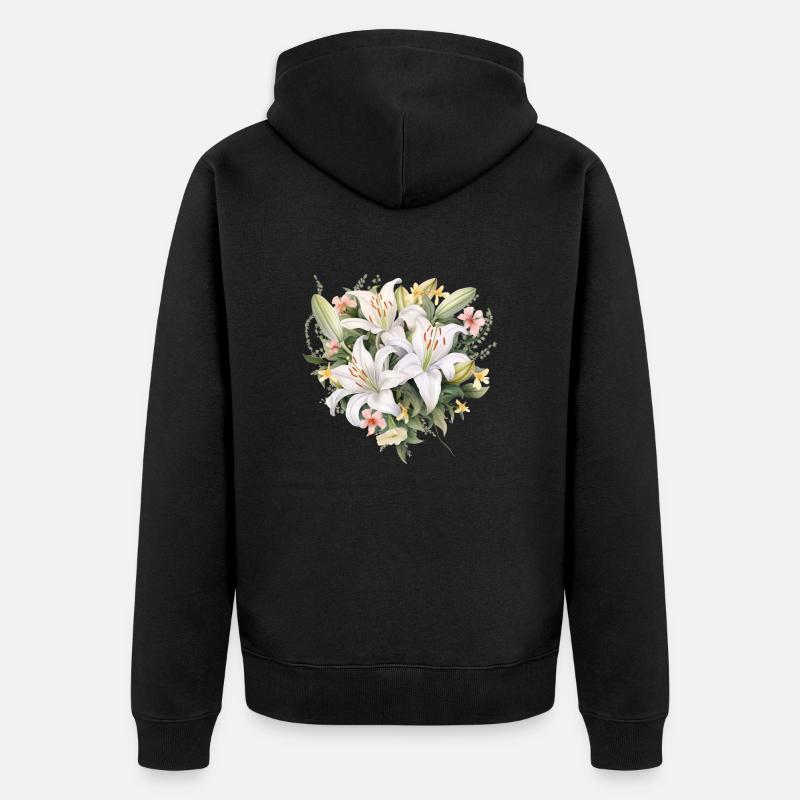 Coeur de lys - Veste à capuche bio Premium Unisexe - noir