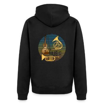 Instruments de musique - Veste à capuche bio Premium Unisexe - noir - Dos - Nico (187cm)