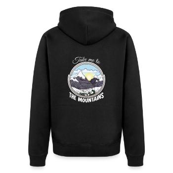 Take Me To The Mountains Winter Edition - Unisex Premium Organic Zip Hoodie - black - Back - Nico (187cm)