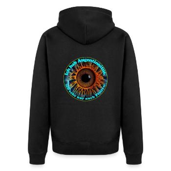 Pfeifen gibt es überall - Unisex Premium Bio Zip Hoodie - Schwarz - Hinten - Nico (187cm)