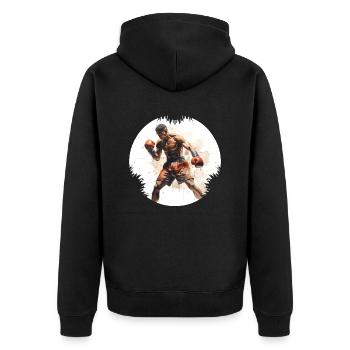 When it comes to boxing, there are clear rules - Unisex Premium Organic Zip Hoodie - black - Back - Nico (187cm)