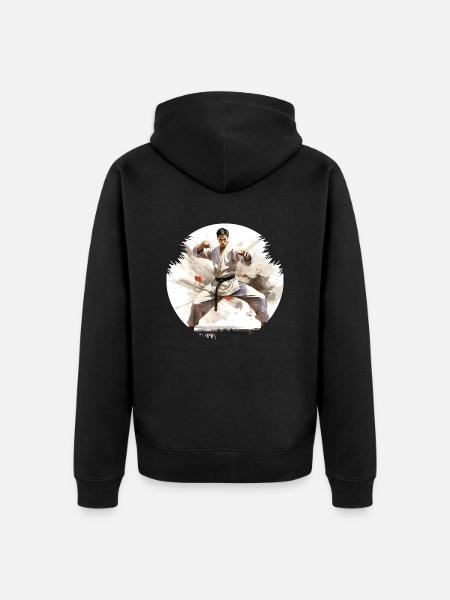 Karate, Kampfkunst mit chinesischen Einflüssen - Unisex Premium Bio Zip Hoodie - Schwarz
