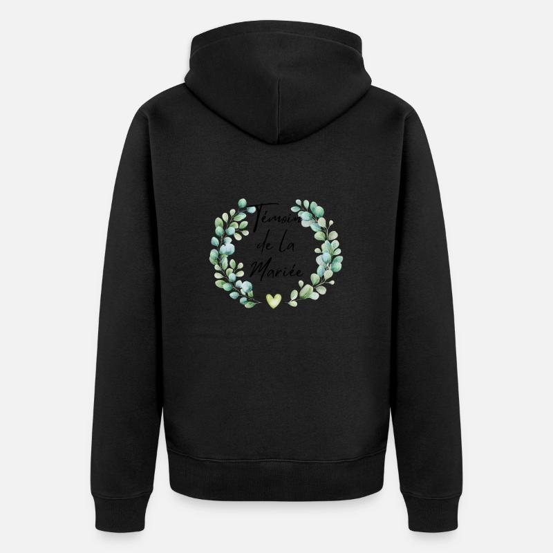 Testimone da sposa floreale - tshirt abbinata - Felpa con cappuccio ecologica premium unisex - nero