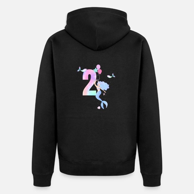 2e anniversaire sirène - Veste à capuche bio Premium Unisexe - noir