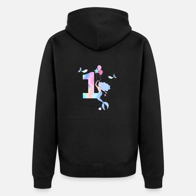 1e anniversaire sirène - Veste à capuche bio Premium Unisexe - noir