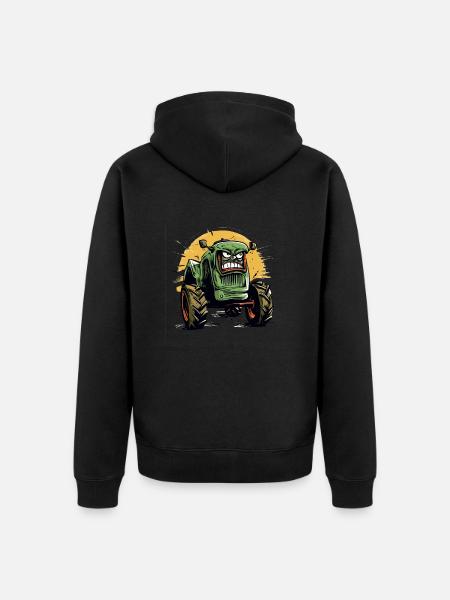 Wütender Traktor Nr. 1 - Unisex Premium Bio Zip Hoodie - Schwarz