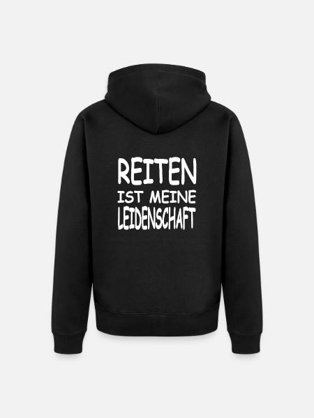 Reiten - Unisex Premium Bio Zip Hoodie - Schwarz