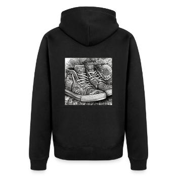 Sneaker - Unisex Premium Organic Zip Hoodie - black - Back - Nico (187cm)