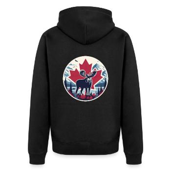 Kanada 5 - Unisex Premium Bio Zip Hoodie - Schwarz - Hinten - Nico (187cm)