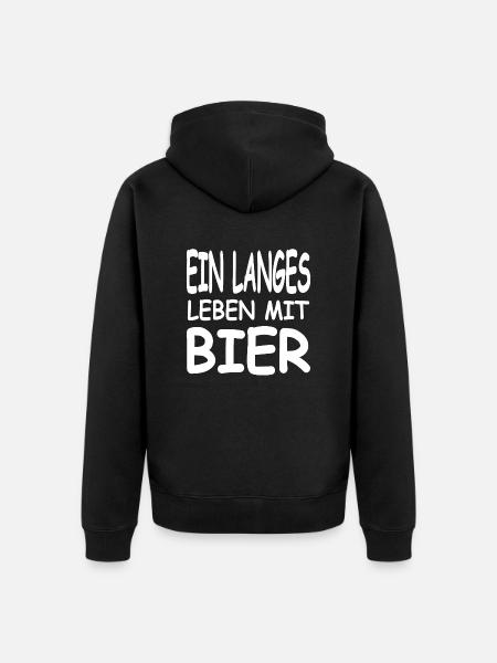 Bier - Unisex Premium Bio Zip Hoodie - Schwarz