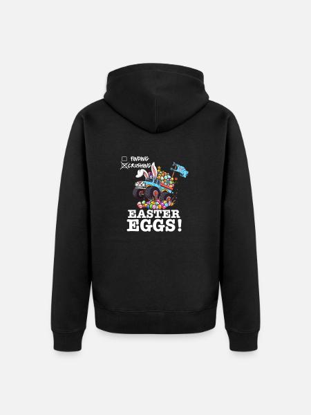 Ostereier zerkleinern Monstertruck - Unisex Premium Bio Zip Hoodie - Schwarz