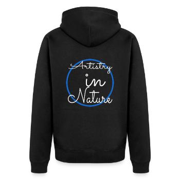 visual arts art art creation natural beauty - Unisex Premium Bio Zip Hoodie - Schwarz - Hinten - Nico (187cm)